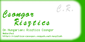 csongor risztics business card